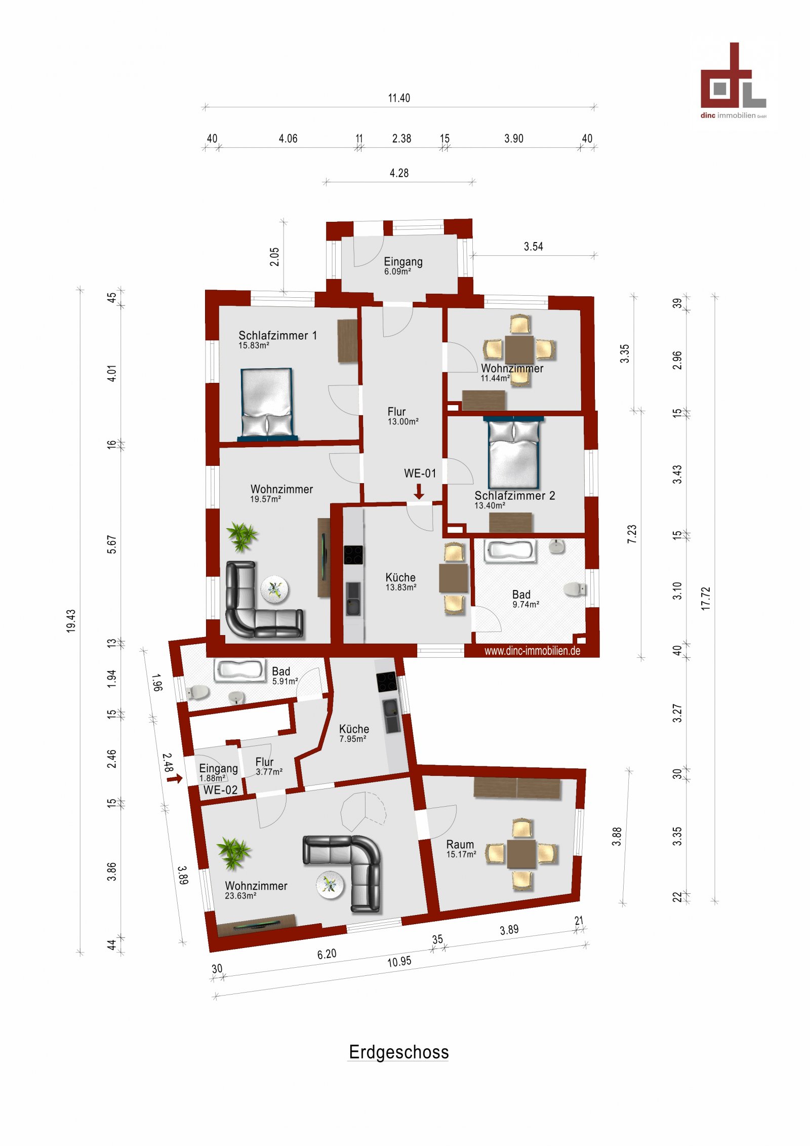 Mehrfamilien- oder Mehrgenerationenhaus mit 3 Wohneinheiten