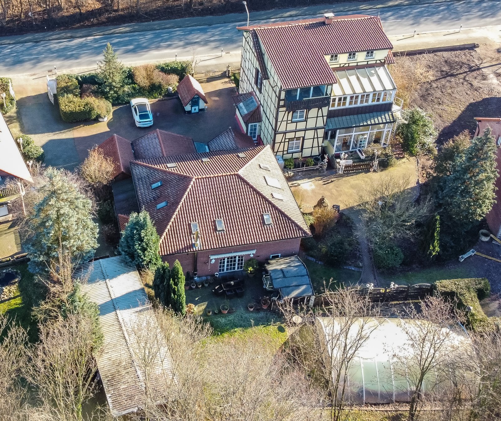 Drohnenansicht Garten