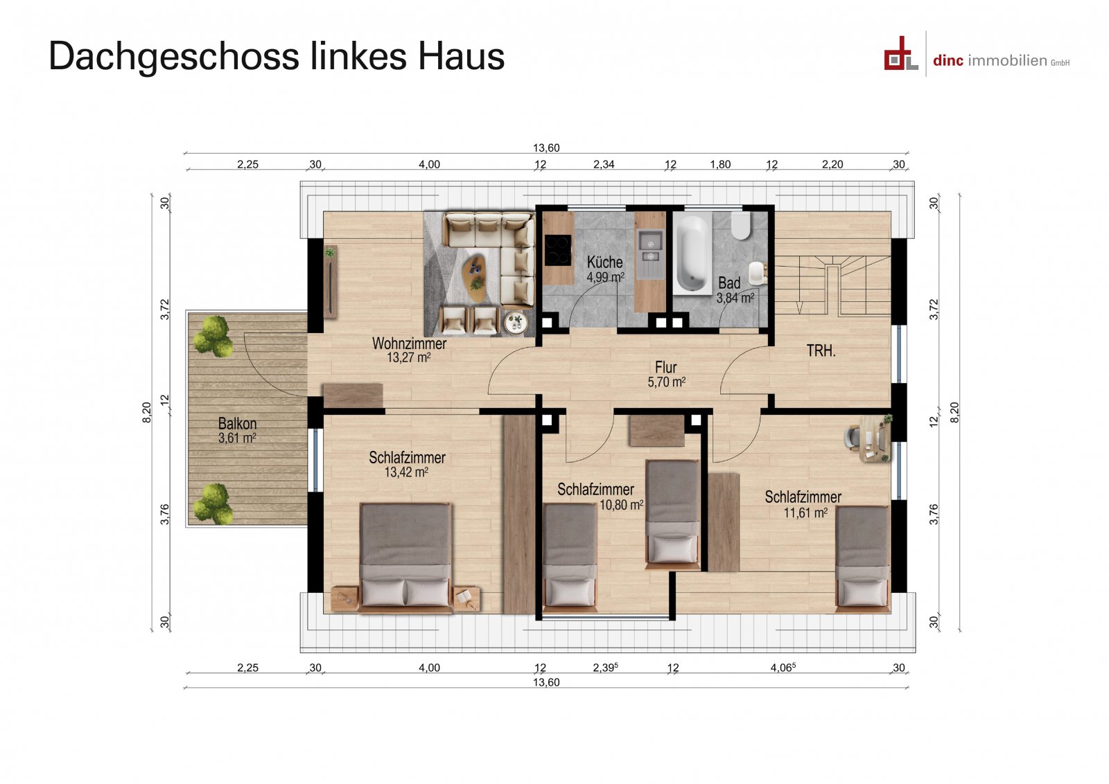 Grundriss Dachgeschoss linkes Haus Grundriss Dachgeschoss linkes Haus