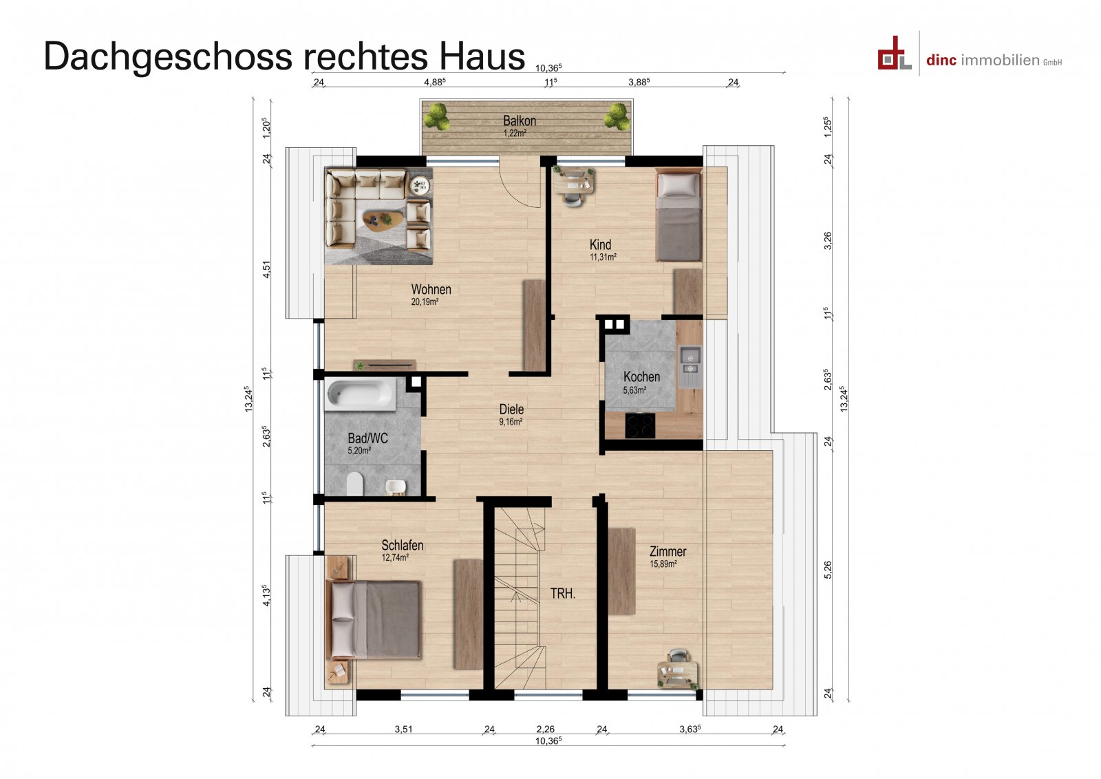 Grundriss Dachgeschoss rechtes Haus Grundriss Dachgeschoss rechtes Haus