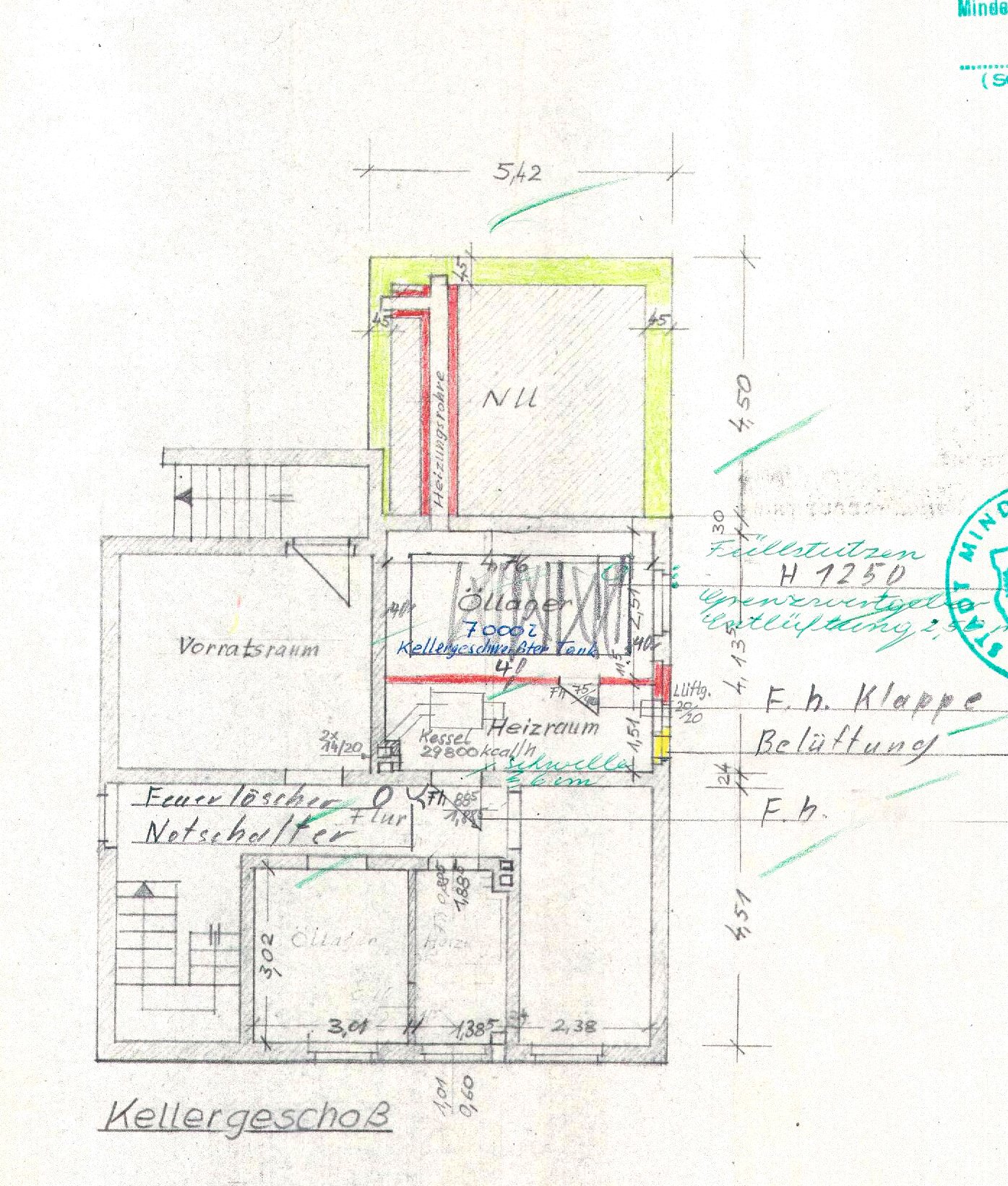Grundriss Kellergeschoss mit Anbau