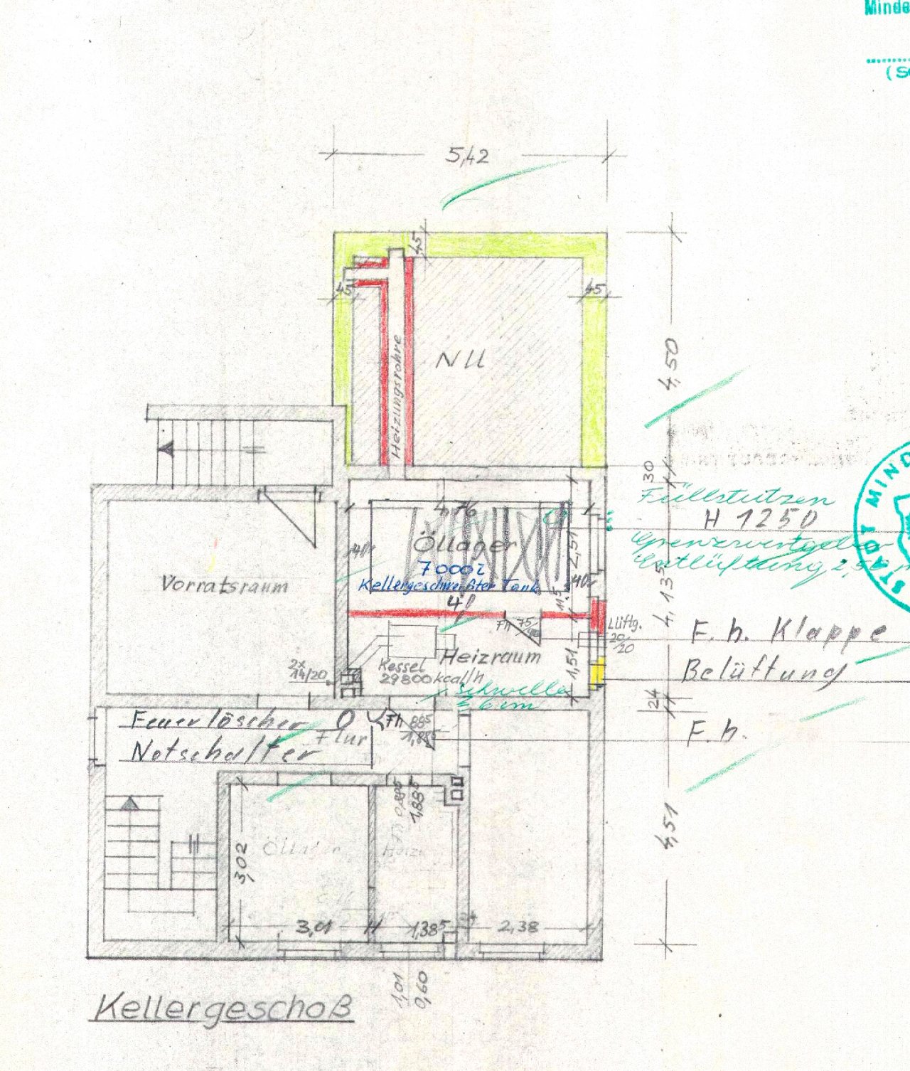 Grundriss Kellergeschoss mit Anbau